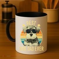 Best Dog Dad Ever Miniature Schnauzer Fathers Day Gift Coffee Mug thumb 4
