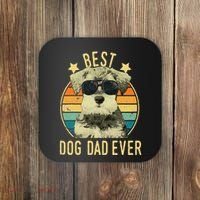 Best Dog Dad Ever Miniature Schnauzer Fathers Day Gift Coaster thumb 0