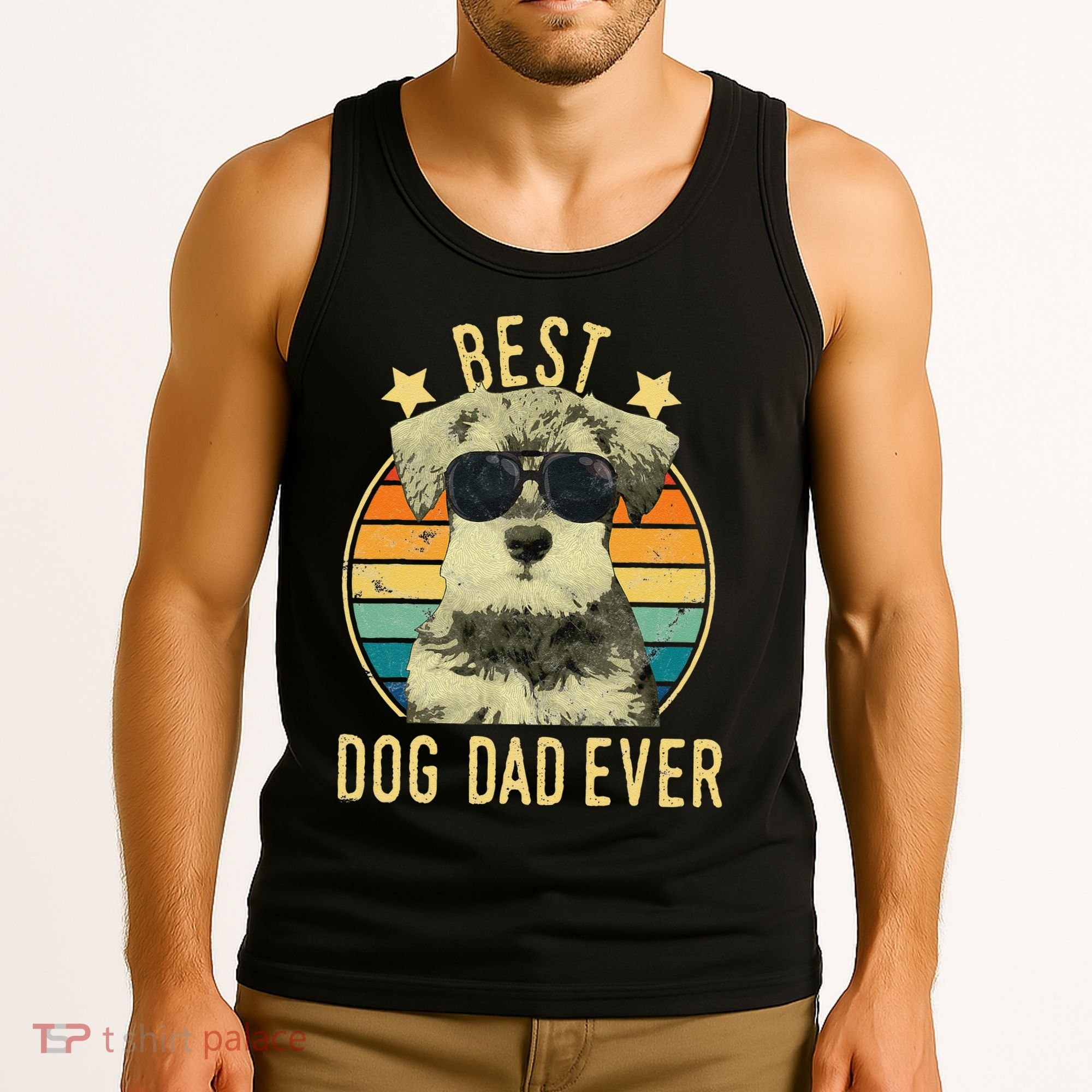 Best Dog Dad Ever Miniature Schnauzer Fathers Day Gift Tank Top