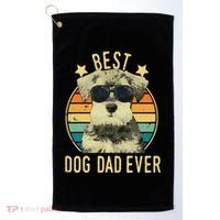 Best Dog Dad Ever Miniature Schnauzer Fathers Day Gift Golf Towel thumb 0