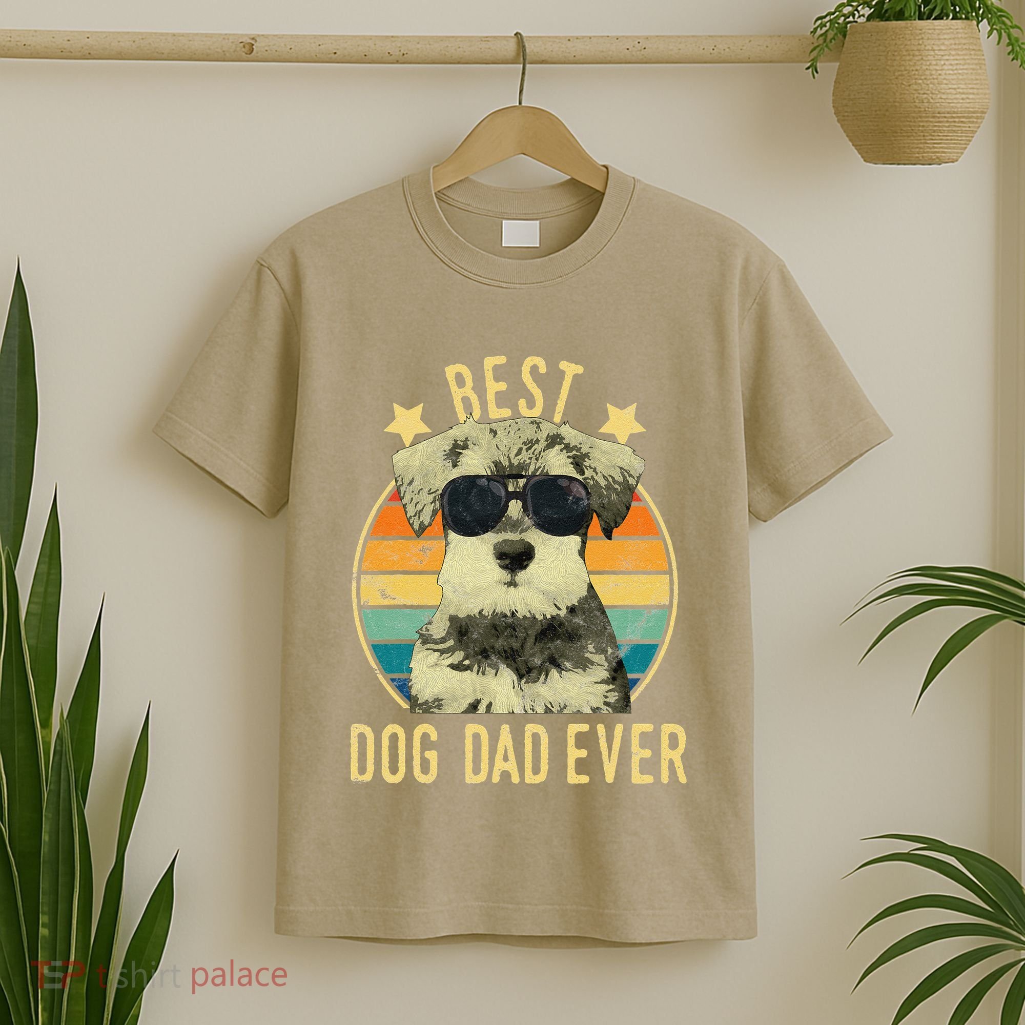 Best Dog Dad Ever Miniature Schnauzer Fathers Day Gift T-Shirt