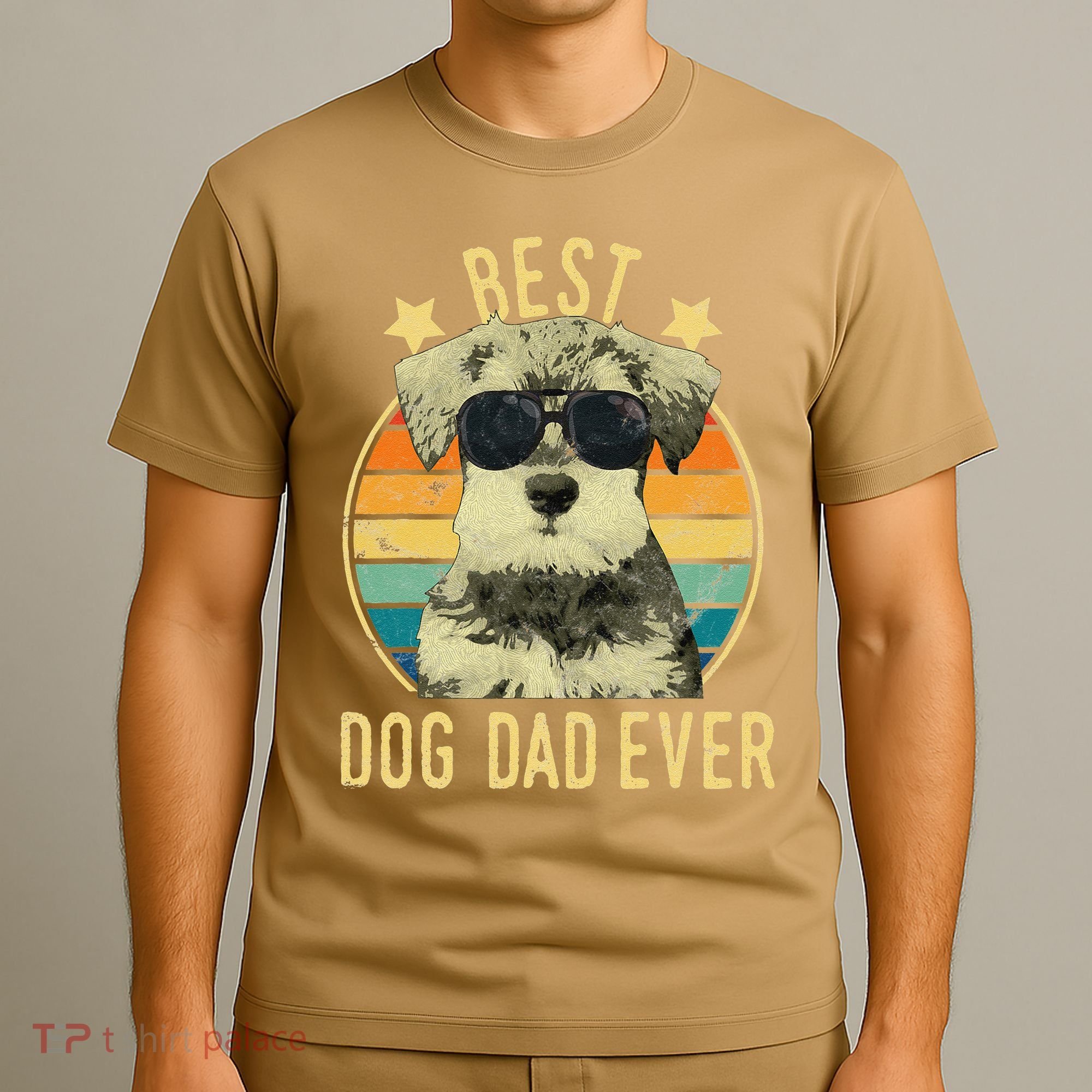 Best Dog Dad Ever Miniature Schnauzer Fathers Day Gift T-Shirt