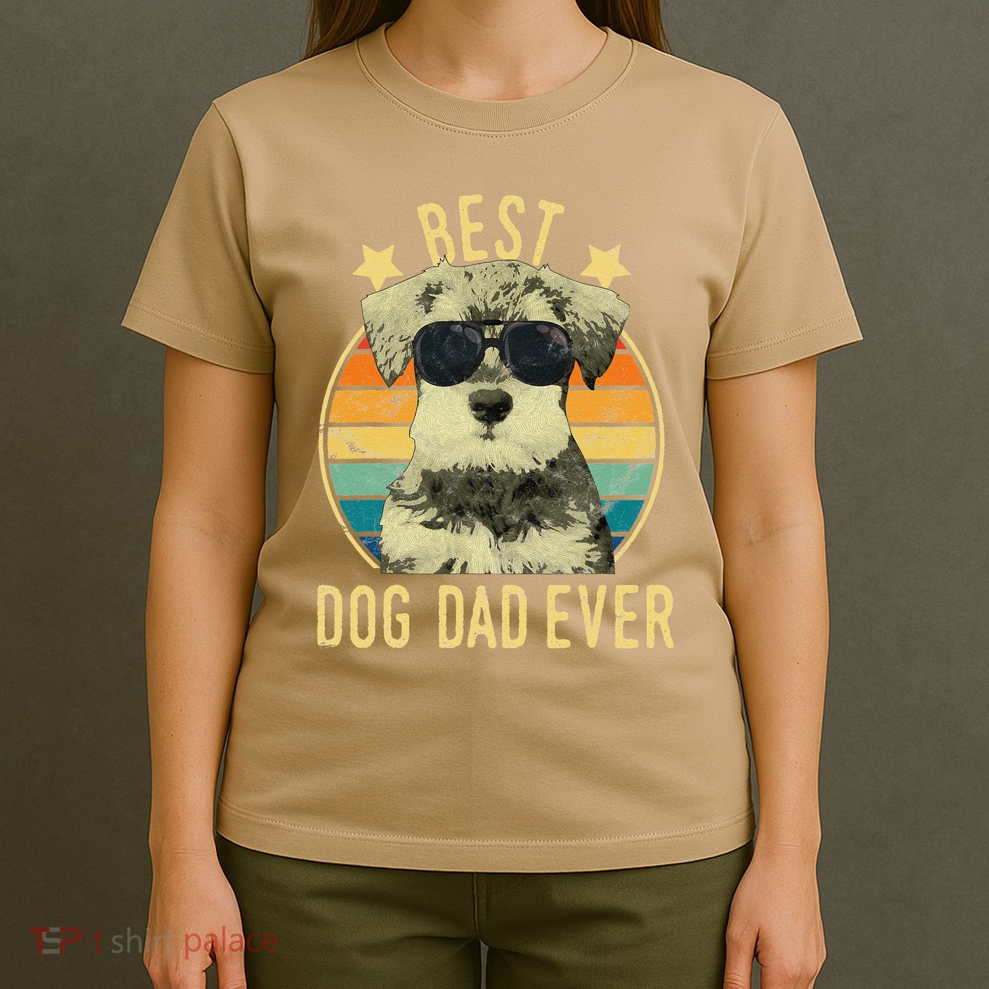 Best Dog Dad Ever Miniature Schnauzer Fathers Day Gift T-Shirt