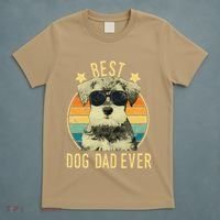 Best Dog Dad Ever Miniature Schnauzer Fathers Day Gift T-Shirt thumb 5