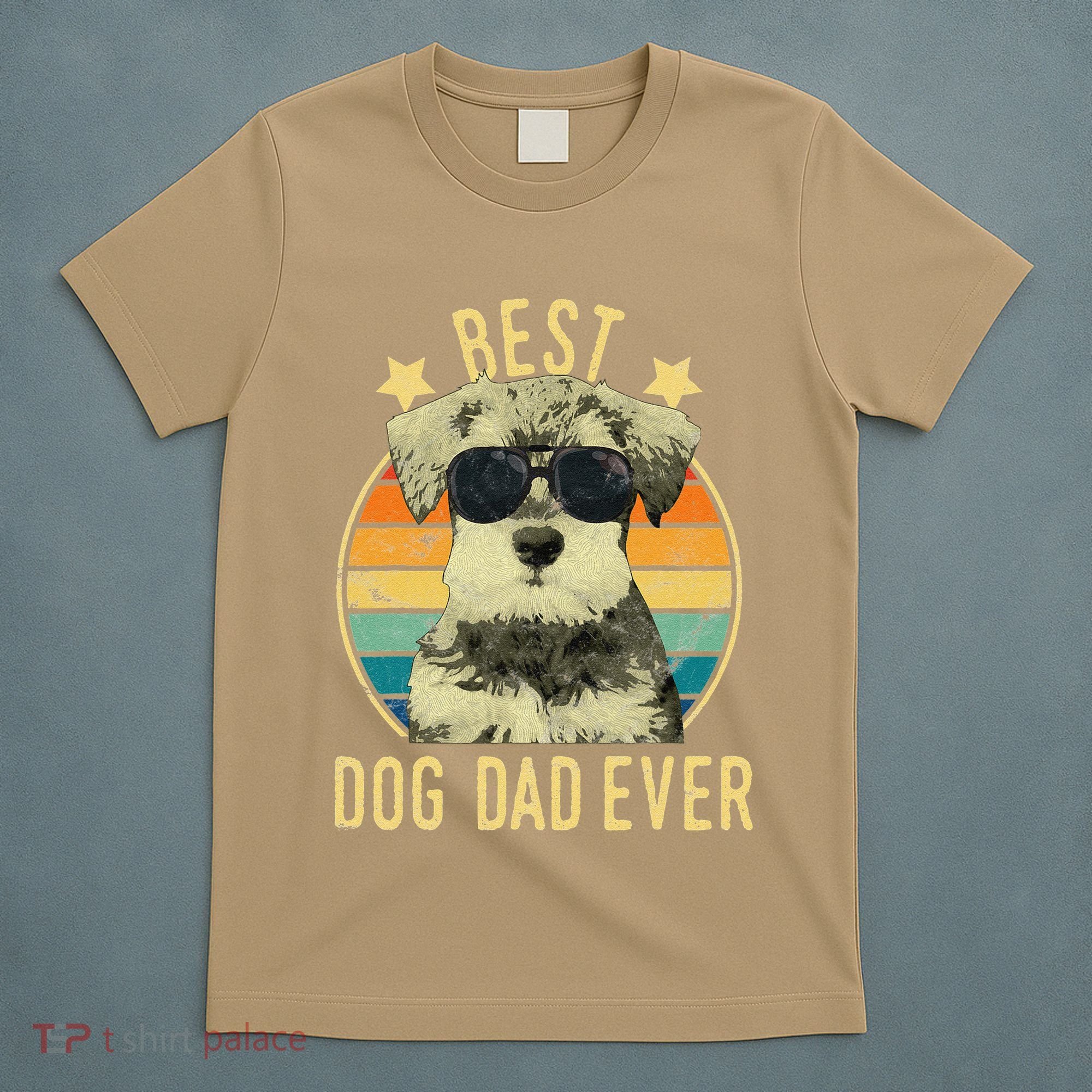 Best Dog Dad Ever Miniature Schnauzer Fathers Day Gift T-Shirt