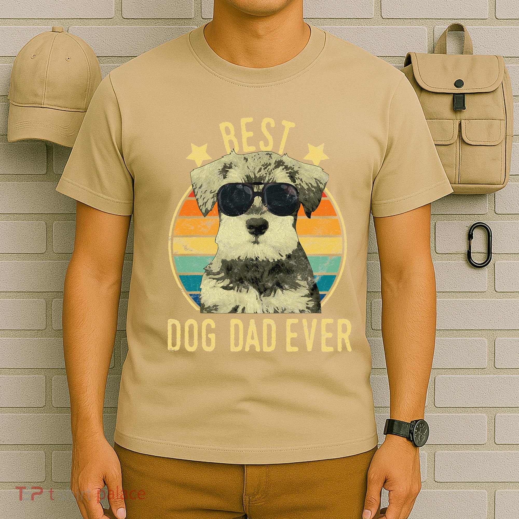 Best Dog Dad Ever Miniature Schnauzer Fathers Day Gift T-Shirt