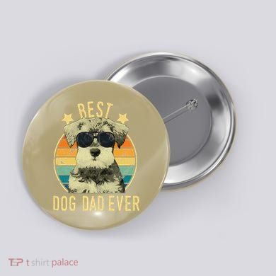 Best Dog Dad Ever Miniature Schnauzer Fathers Day Gift Button