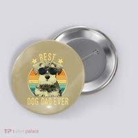 Best Dog Dad Ever Miniature Schnauzer Fathers Day Gift Button thumb 0