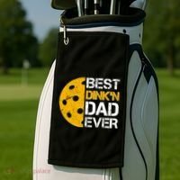 Best Dinkn Dad Ever Pickle Ball Golf Towel thumb 2