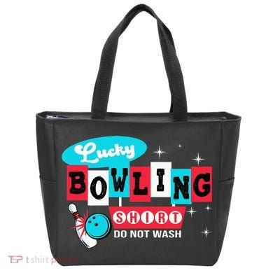 Bowling Design Do Not Wash This Is My Lucky Bowling Tote Bag