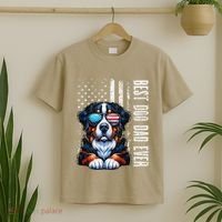 Best Dog Dad Ever Bernese Mountain American Flag Vintage T-Shirt thumb 2