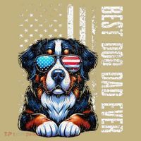 Best Dog Dad Ever Bernese Mountain American Flag Vintage T-Shirt thumb 7