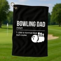 Bowling Dad Definition Gift Golf Towel thumb 1