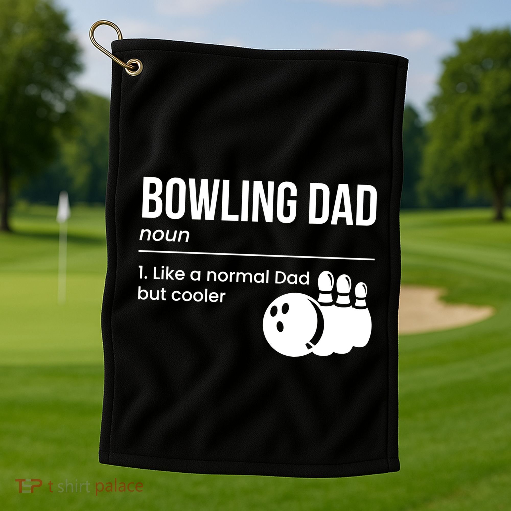 Bowling Dad Definition Gift Golf Towel