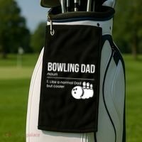 Bowling Dad Definition Gift Golf Towel thumb 2