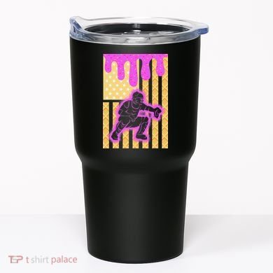 Baseball Drip Dripping Ice Cream Baseball American Flag Tumbler