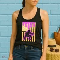 Baseball Drip Dripping Ice Cream Baseball American Flag Women's Tank Top thumb 2