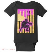 Baseball Drip Dripping Ice Cream Baseball American Flag Baby Bodysuit thumb 0