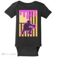 Baseball Drip Dripping Ice Cream Baseball American Flag Baby Bodysuit thumb 0