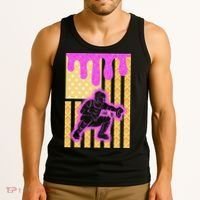 Baseball Drip Dripping Ice Cream Baseball American Flag Tank Top thumb 3