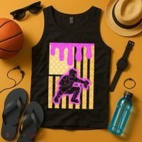 Baseball Drip Dripping Ice Cream Baseball American Flag Tank Top thumb 4