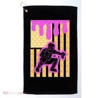Baseball Drip Dripping Ice Cream Baseball American Flag Golf Towel thumb 0