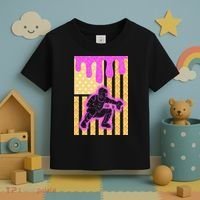 Baseball Drip Dripping Ice Cream Baseball American Flag Toddler T-Shirt thumb 3