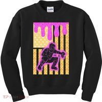 Baseball Drip Dripping Ice Cream Baseball American Flag Kids Sweatshirt thumb 0