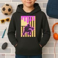 Baseball Drip Dripping Ice Cream Baseball American Flag Kids Hoodie thumb 2