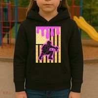 Baseball Drip Dripping Ice Cream Baseball American Flag Kids Hoodie thumb 3