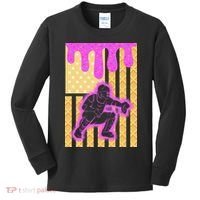 Baseball Drip Dripping Ice Cream Baseball American Flag Kids Long Sleeve Shirt thumb 0