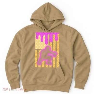 Baseball Drip Dripping Ice Cream Baseball American Flag Hoodie
