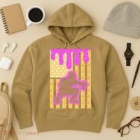 Baseball Drip Dripping Ice Cream Baseball American Flag Hoodie thumb 3