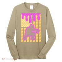 Baseball Drip Dripping Ice Cream Baseball American Flag Long Sleeve Shirt thumb 0