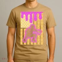 Baseball Drip Dripping Ice Cream Baseball American Flag T-Shirt thumb 3