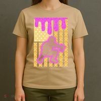Baseball Drip Dripping Ice Cream Baseball American Flag T-Shirt thumb 4