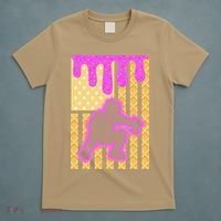 Baseball Drip Dripping Ice Cream Baseball American Flag T-Shirt thumb 5