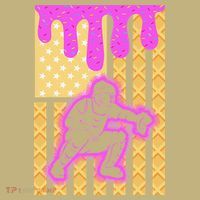 Baseball Drip Dripping Ice Cream Baseball American Flag T-Shirt thumb 7