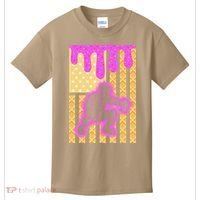 Baseball Drip Dripping Ice Cream Baseball American Flag Kids T-Shirt thumb 0