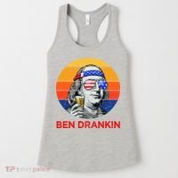 Ben Drankin Drinking Funny 4th Of July USA Merica America Women's Tank Top thumb 0