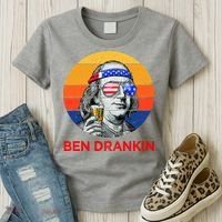 Ben Drankin Drinking Funny 4th Of July USA Merica America Women's T-Shirt thumb 3