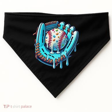 Baseball Drip Design Ice Cream Sprinkles Baseball Player USA-Made Doggie Bandana