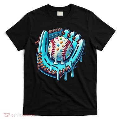 Baseball Drip Design Ice Cream Sprinkles Baseball Player T-Shirt