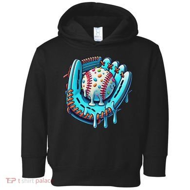 Baseball Drip Design Ice Cream Sprinkles Baseball Player Toddler Hoodie