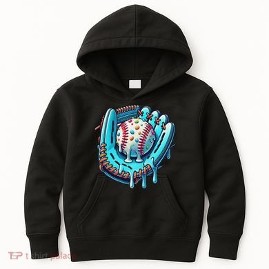 Baseball Drip Design Ice Cream Sprinkles Baseball Player Kids Hoodie