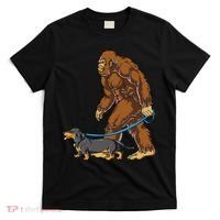 Bigfoot Dachshund Dog Walk Funny Sasquatch Lovers T-Shirt thumb 0
