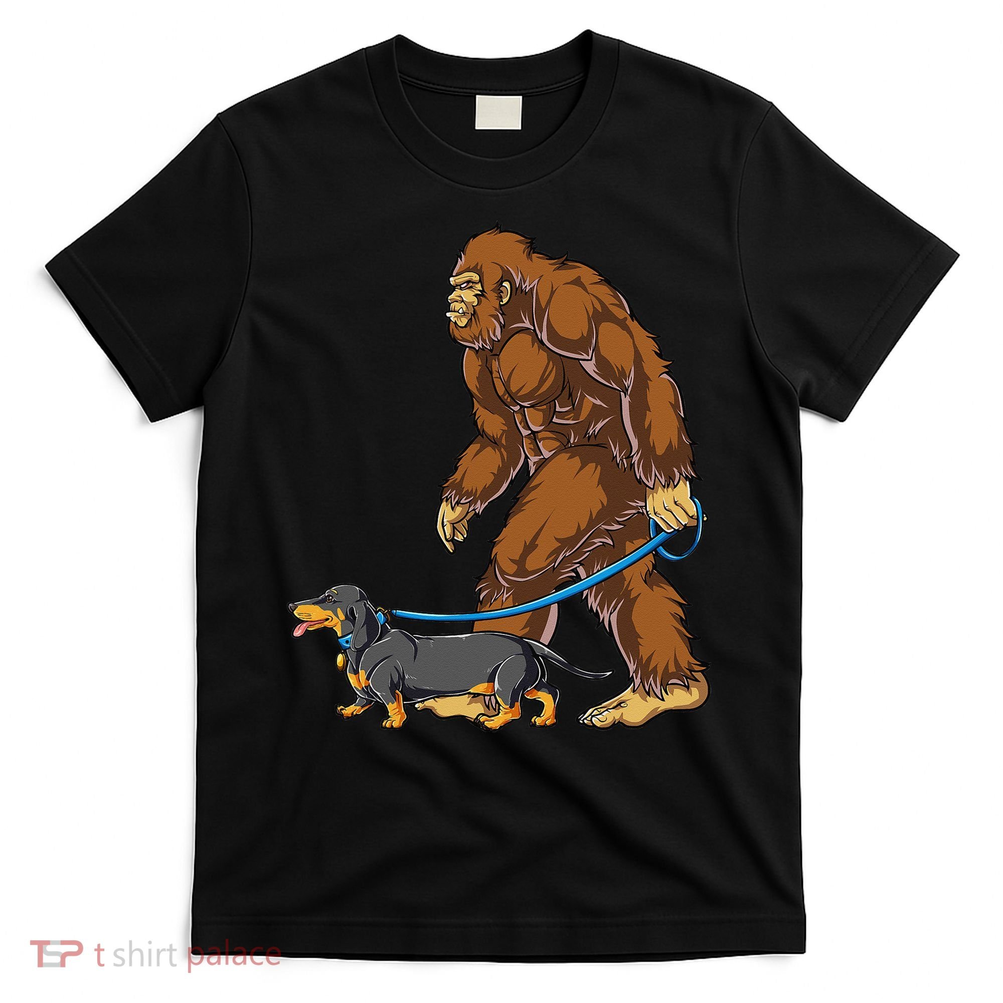 Bigfoot Dachshund Dog Walk Funny Sasquatch Lovers T-Shirt