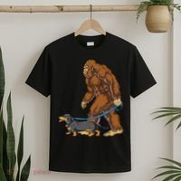 Bigfoot Dachshund Dog Walk Funny Sasquatch Lovers T-Shirt thumb 2