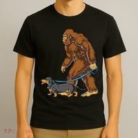 Bigfoot Dachshund Dog Walk Funny Sasquatch Lovers T-Shirt thumb 3