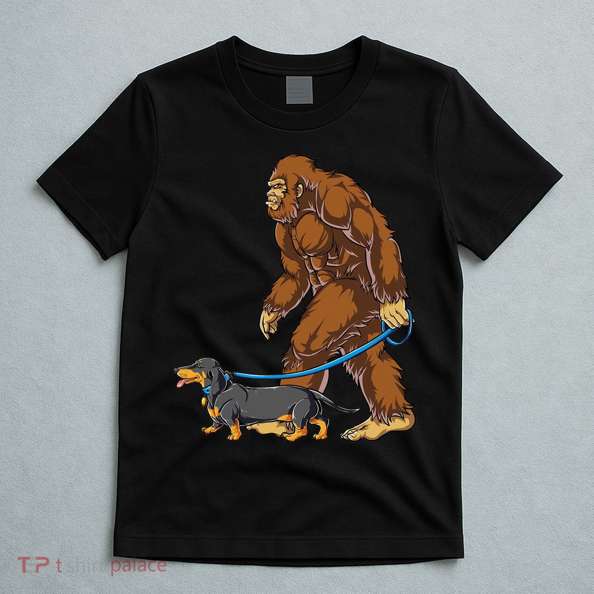 Bigfoot Dachshund Dog Walk Funny Sasquatch Lovers T-Shirt
